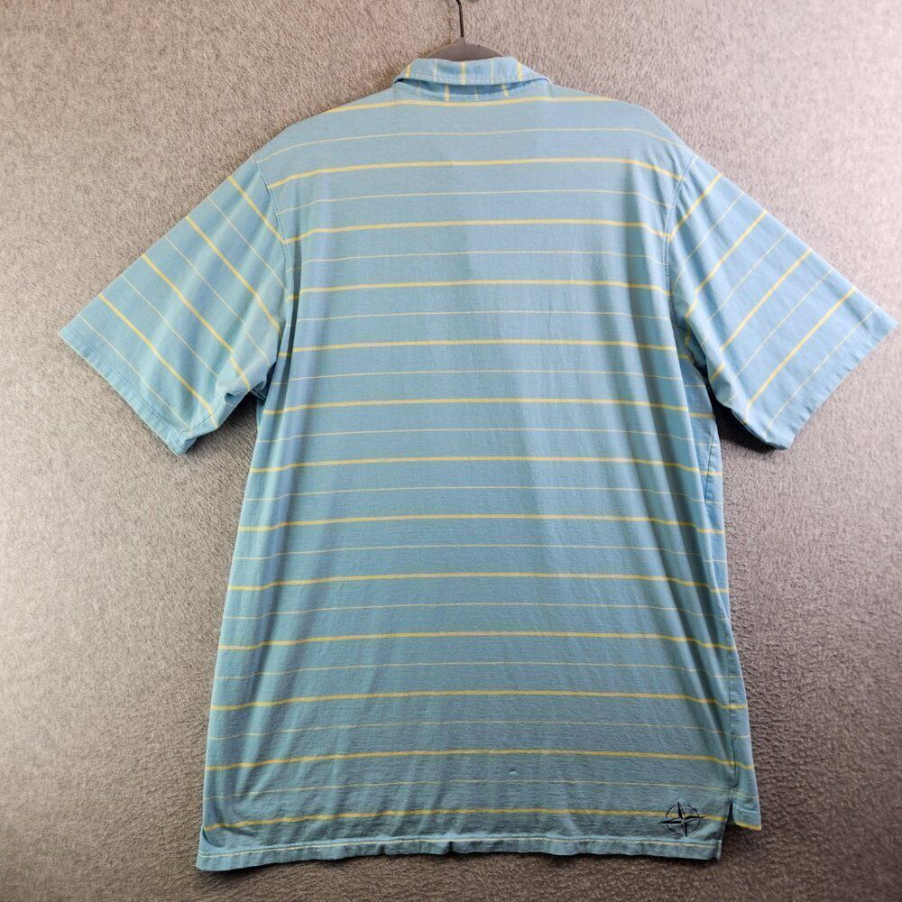 B Draddy Shirt Mens XL Blue Striped Golf Polo Pima Cotton Chest Pocket Comfy - Picture 14 of 15